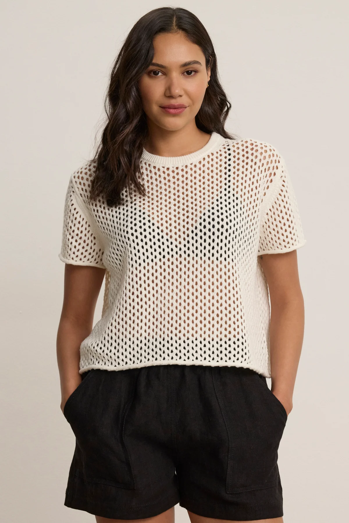 ASHLEY COTTON CASHMERE MESH SWEATER - Image 4