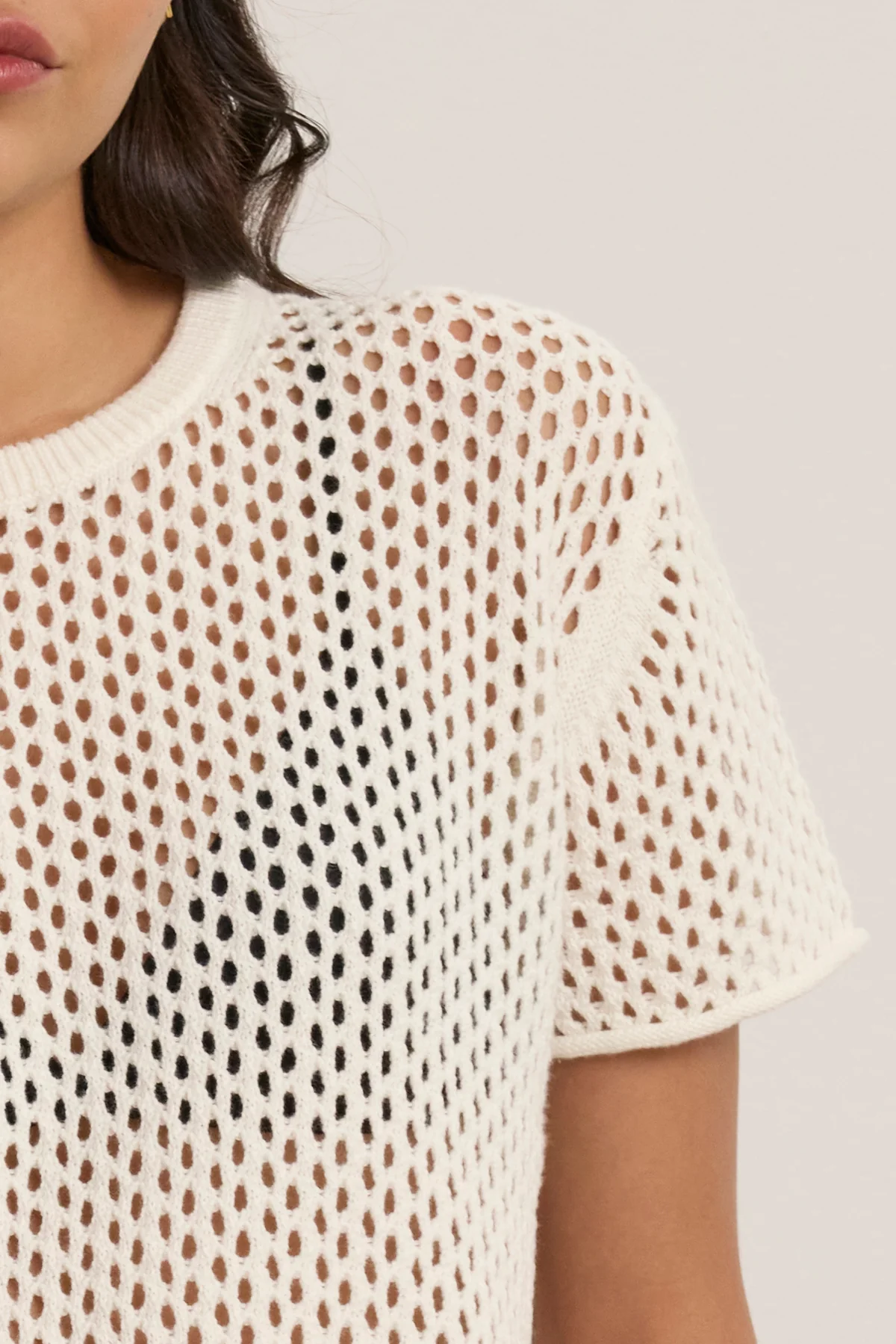 ASHLEY COTTON CASHMERE MESH SWEATER - Image 5