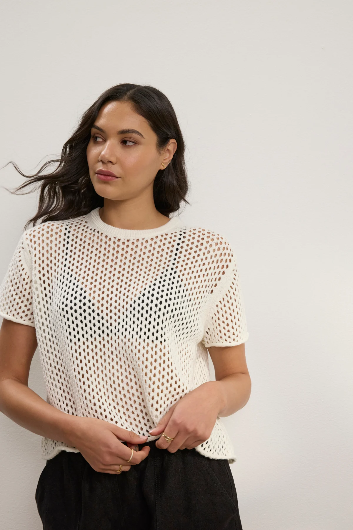 ASHLEY COTTON CASHMERE MESH SWEATER - Image 6