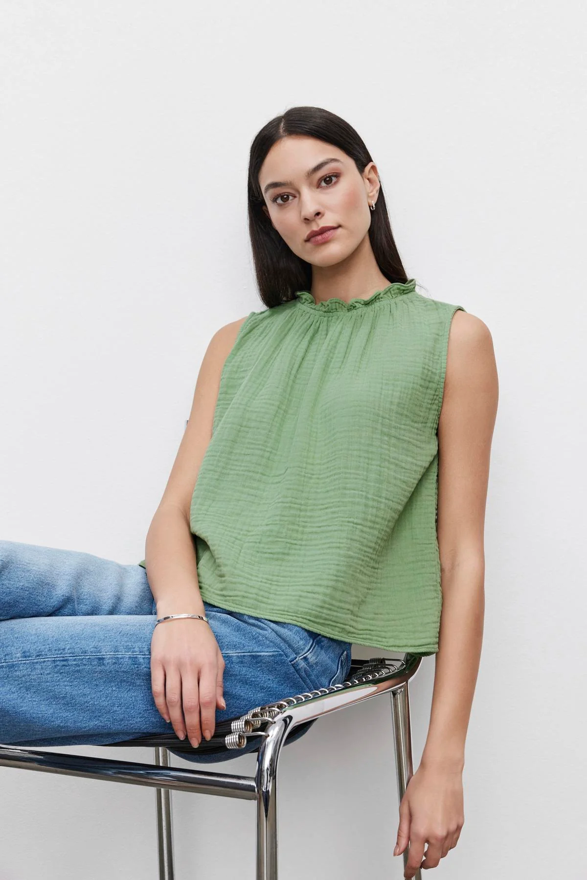 BIANCA COTTON GAUZE TANK TOP - Image 4