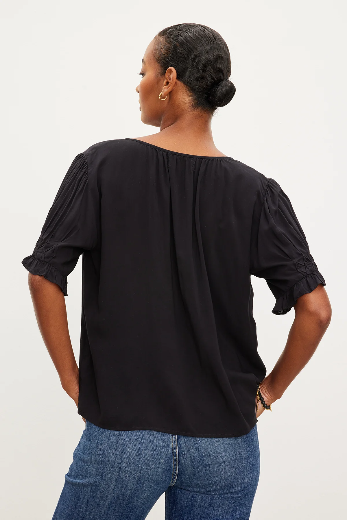 CALISSA SPLIT NECK BLOUSE - Image 6