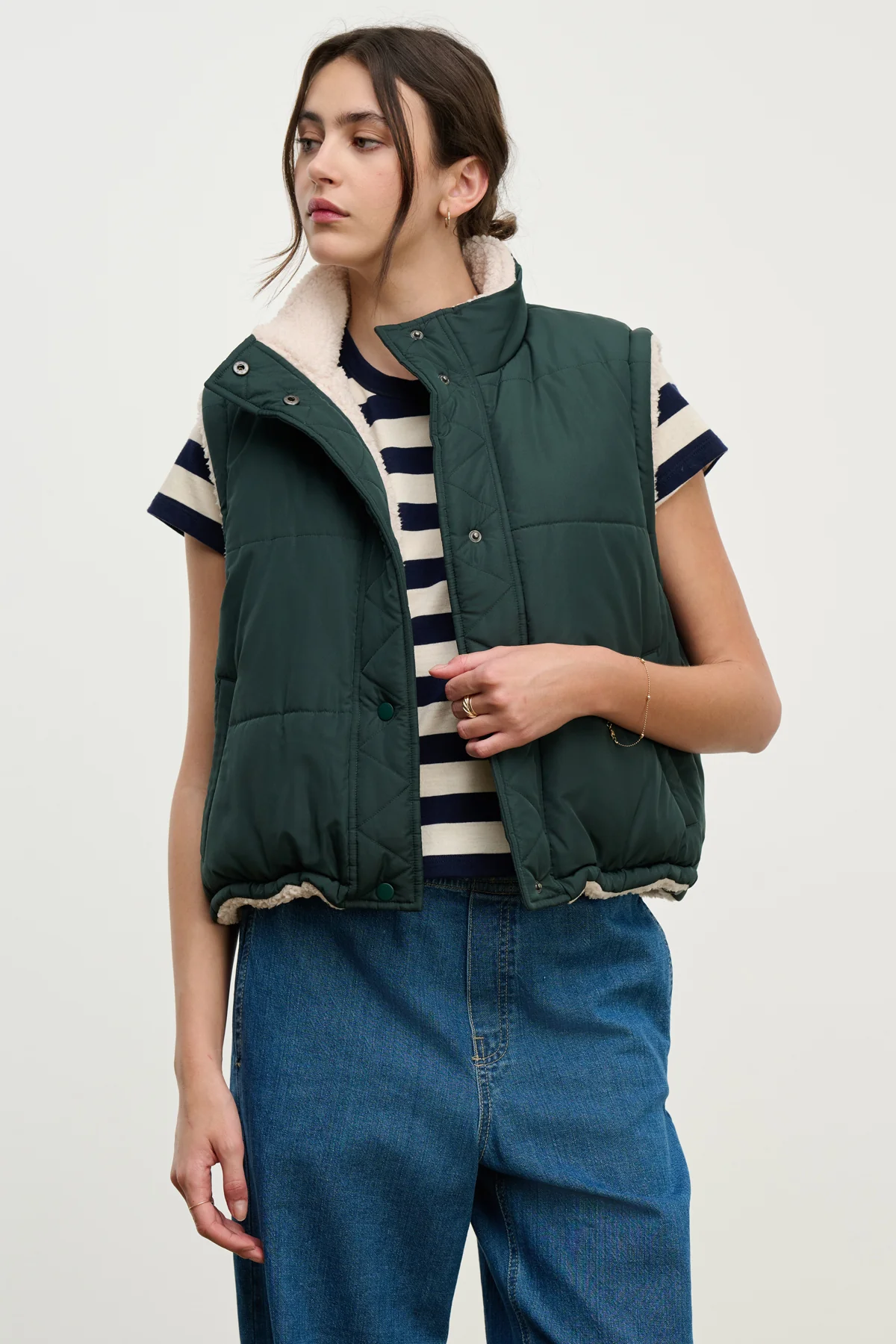 CATHY PUFFER SHERPA REVERSIBLE VEST - Image 6