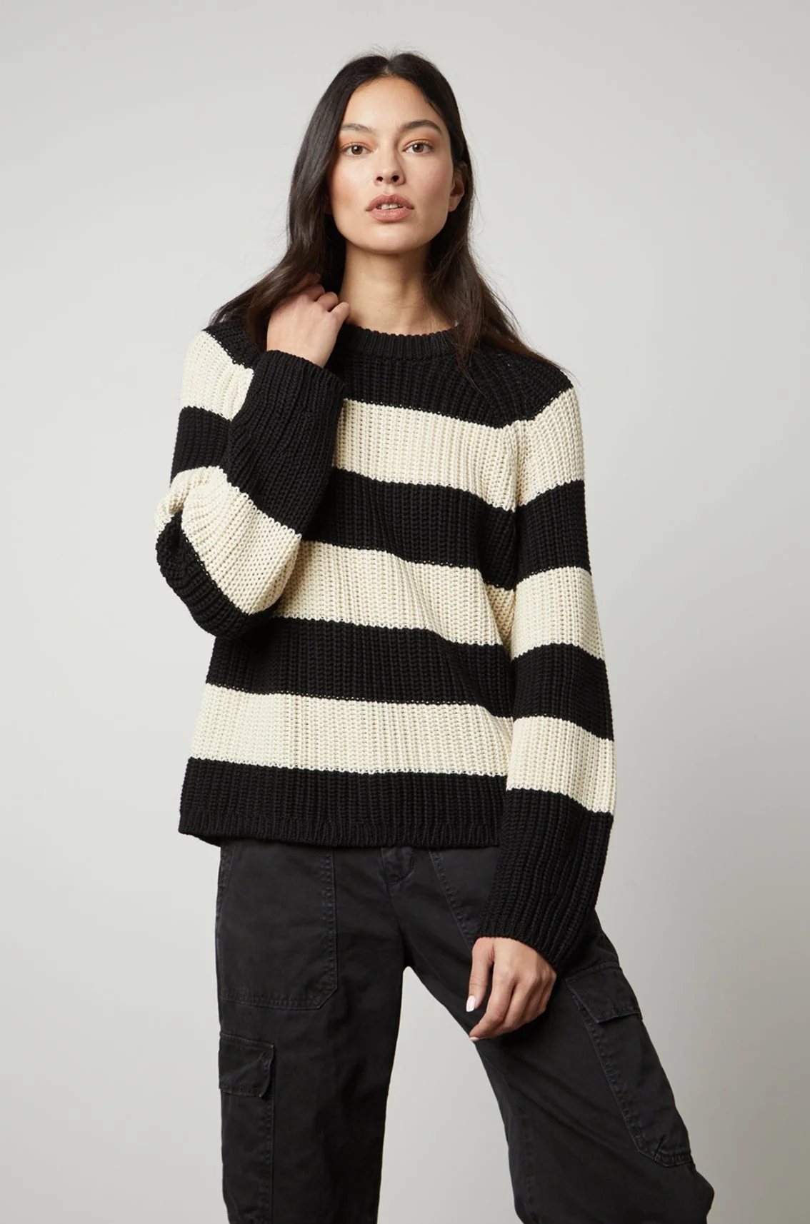 CIARA STRIPED CREW NECK SWEATER - Image 3