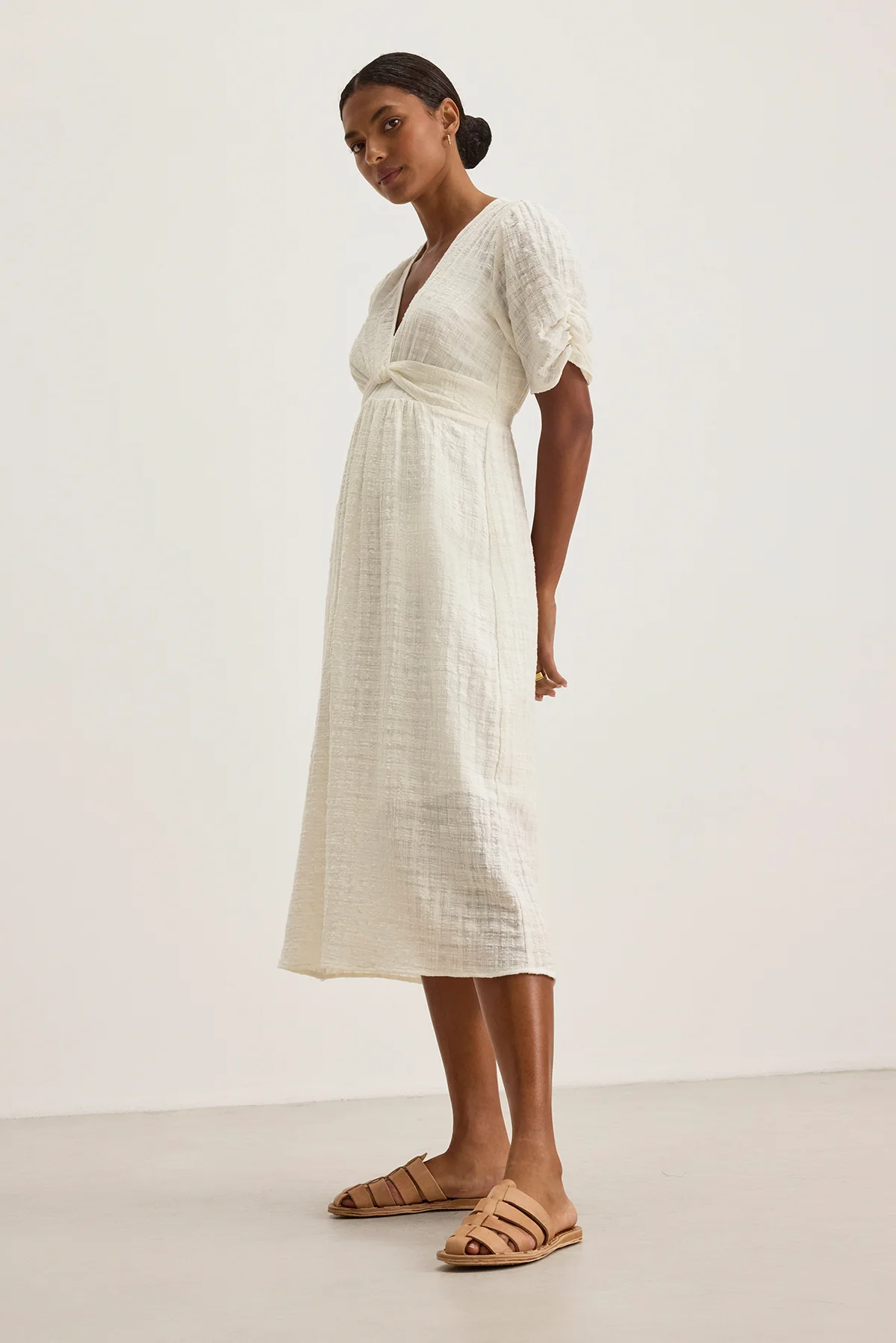 ELOISE TEXTURED COTTON GAUZE DRESS - Image 2