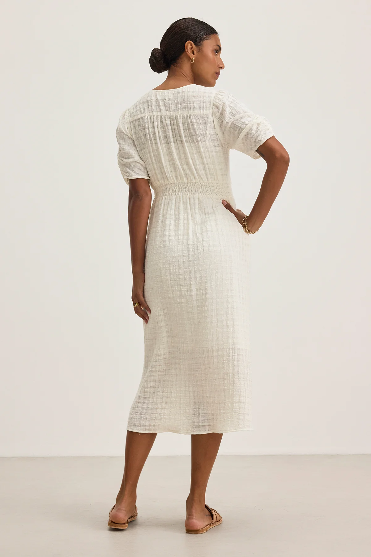 ELOISE TEXTURED COTTON GAUZE DRESS - Image 3