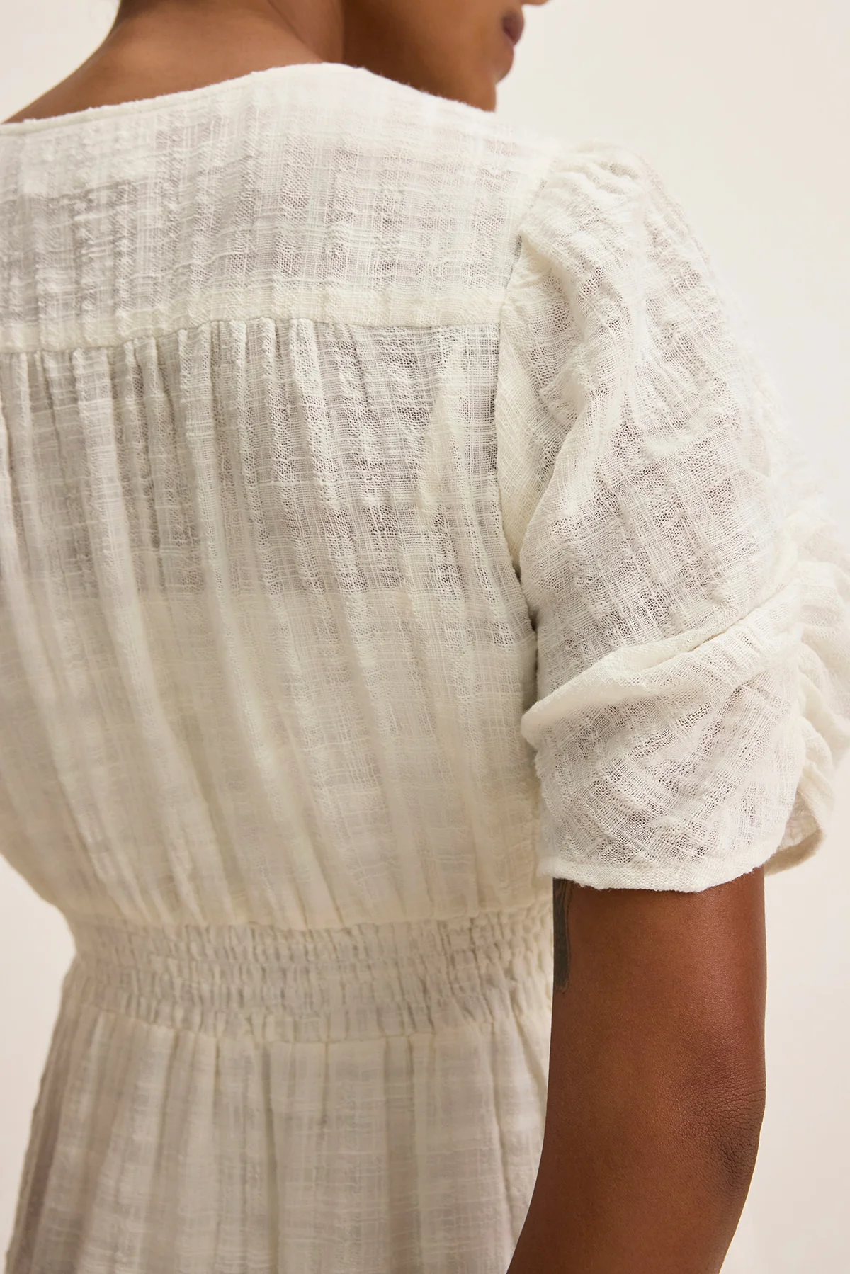ELOISE TEXTURED COTTON GAUZE DRESS - Image 4