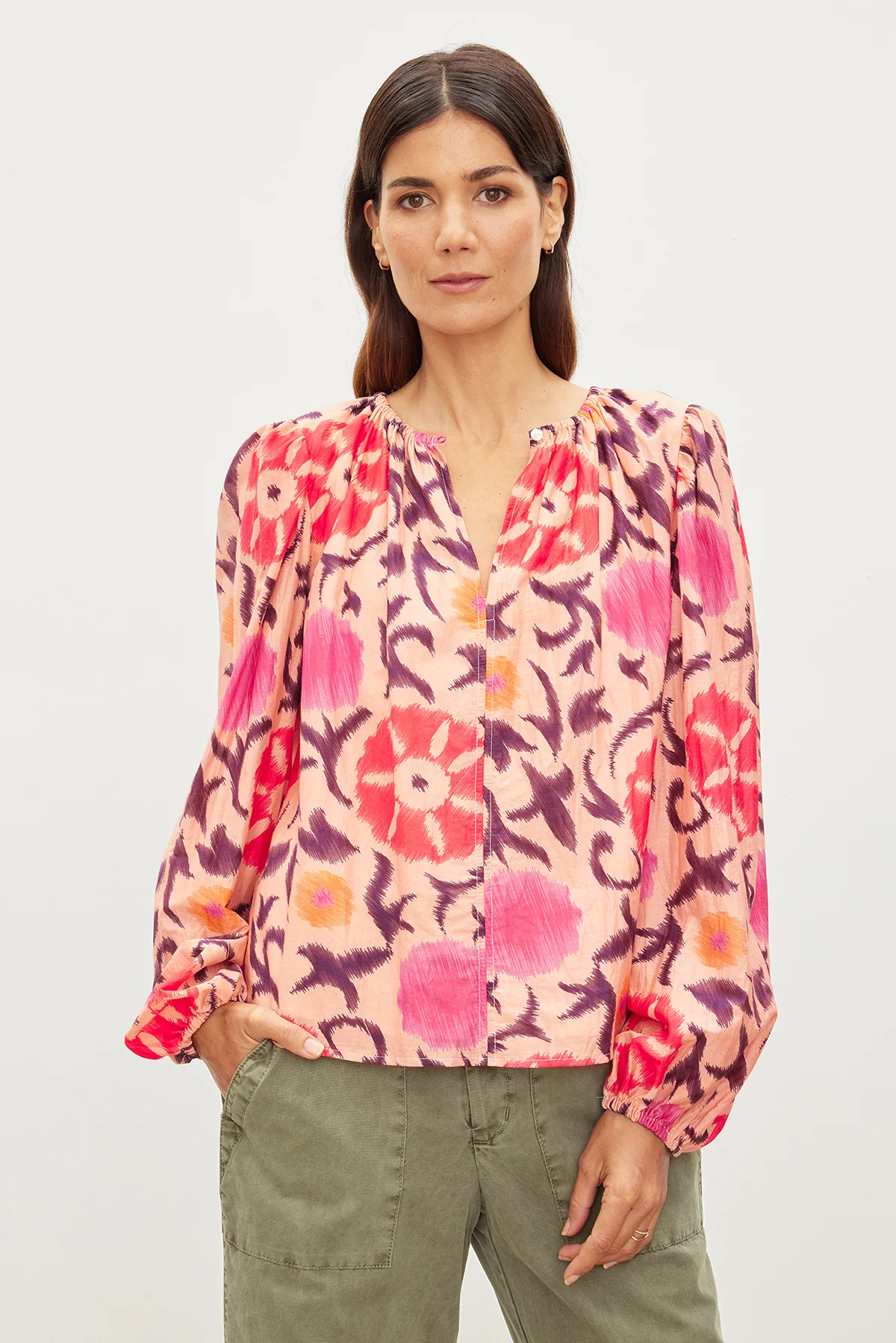 FRASER PRINTED SILK COTTON VOILE TOP - Image 5
