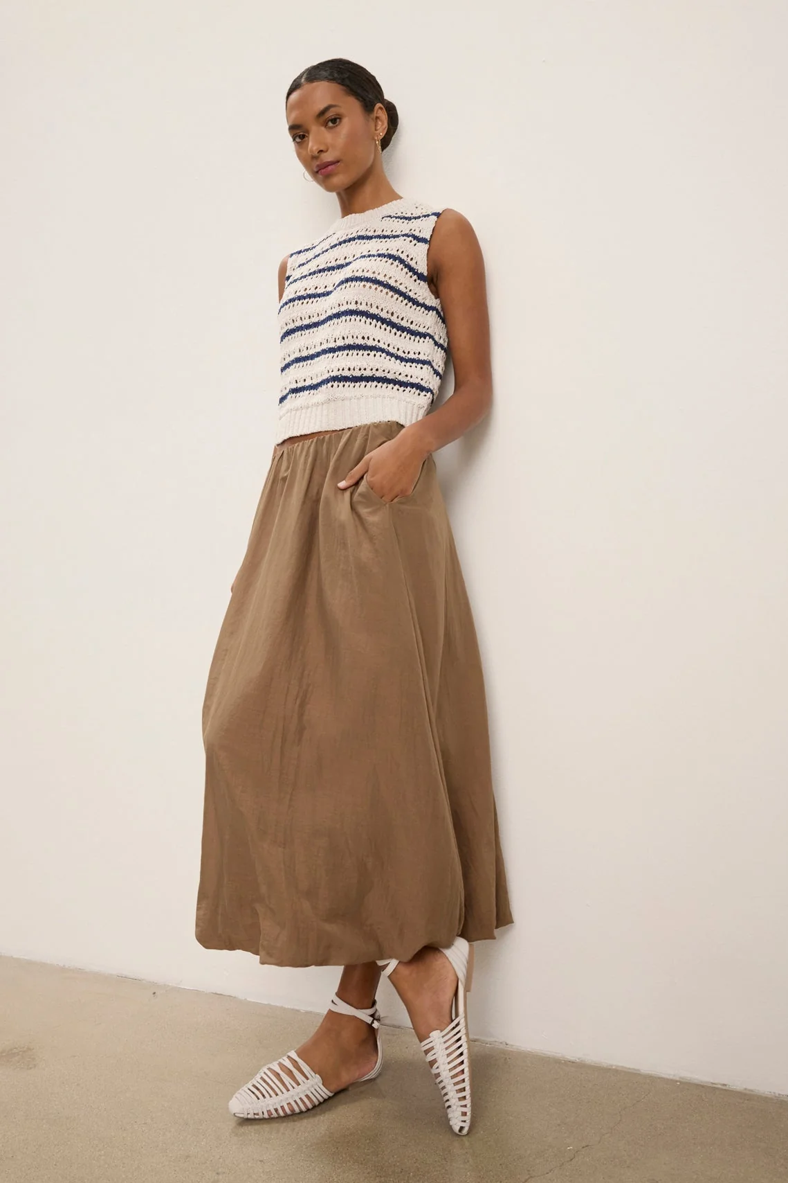 INES SILK COTTON VOILE SKIRT - Image 6