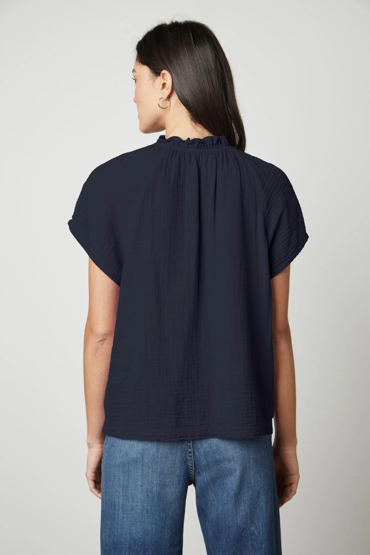 JADEN COTTON GAUZE V-NECK TOP - Image 8