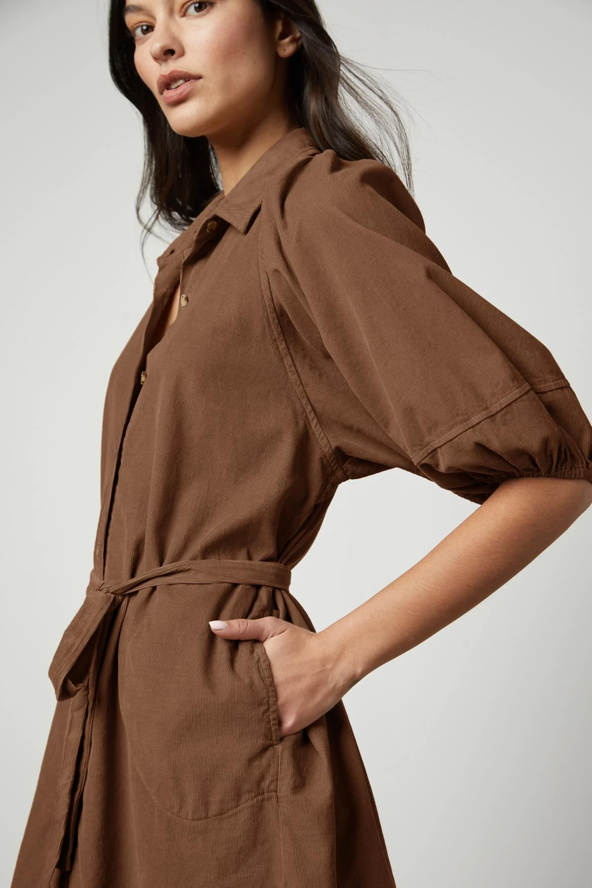 KADY CORDUROY BUTTON-UP DRESS - Image 12