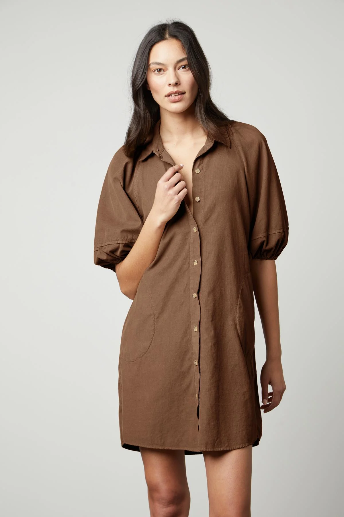 KADY CORDUROY BUTTON-UP DRESS - Image 13