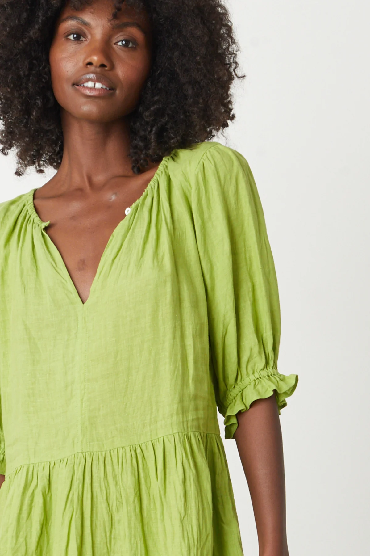 KAILANI LINEN PUFF SLEEVE DRESS - Image 10