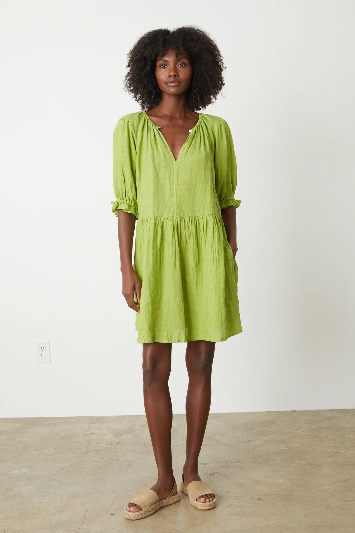 KAILANI LINEN PUFF SLEEVE DRESS - Image 7