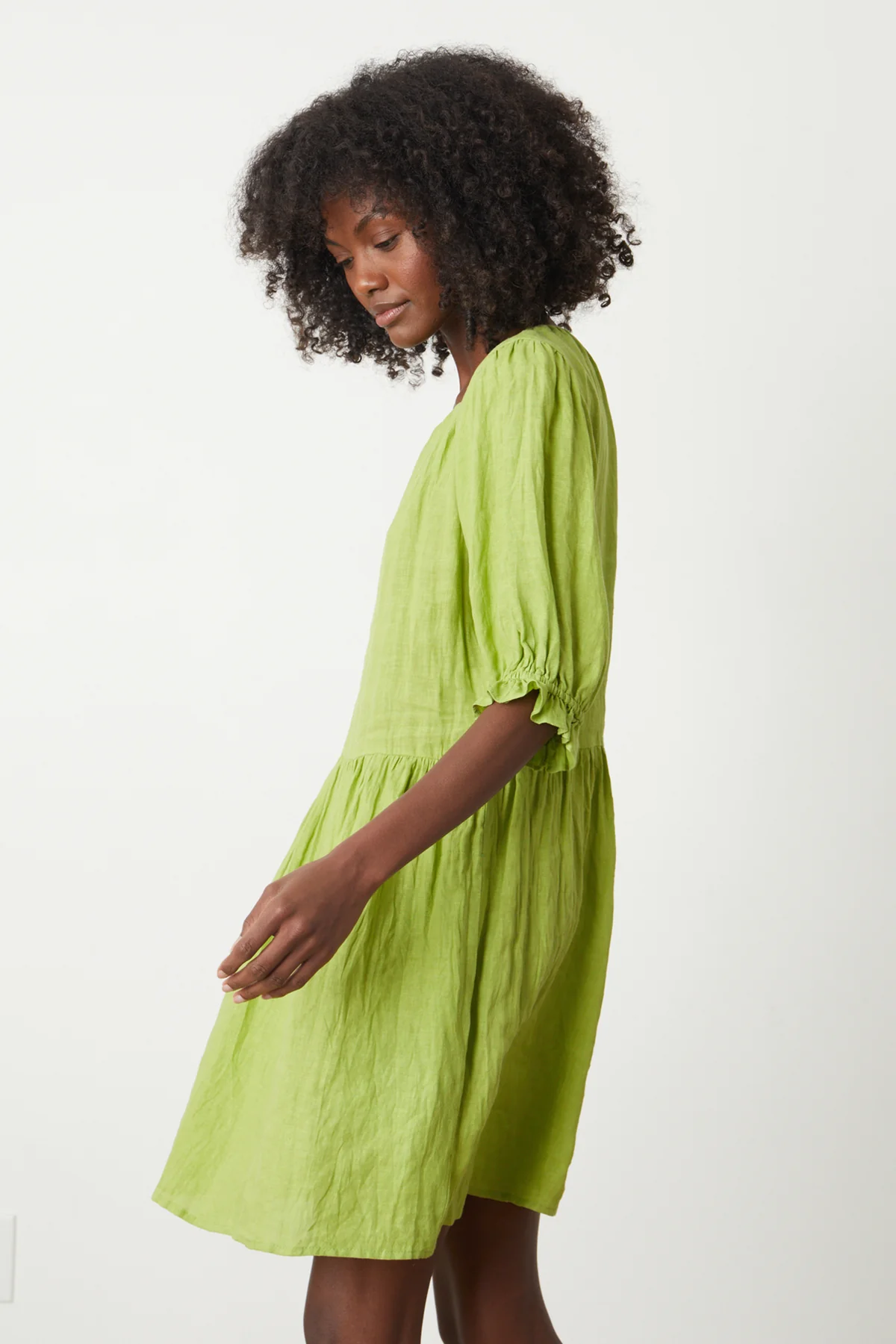 KAILANI LINEN PUFF SLEEVE DRESS - Image 8