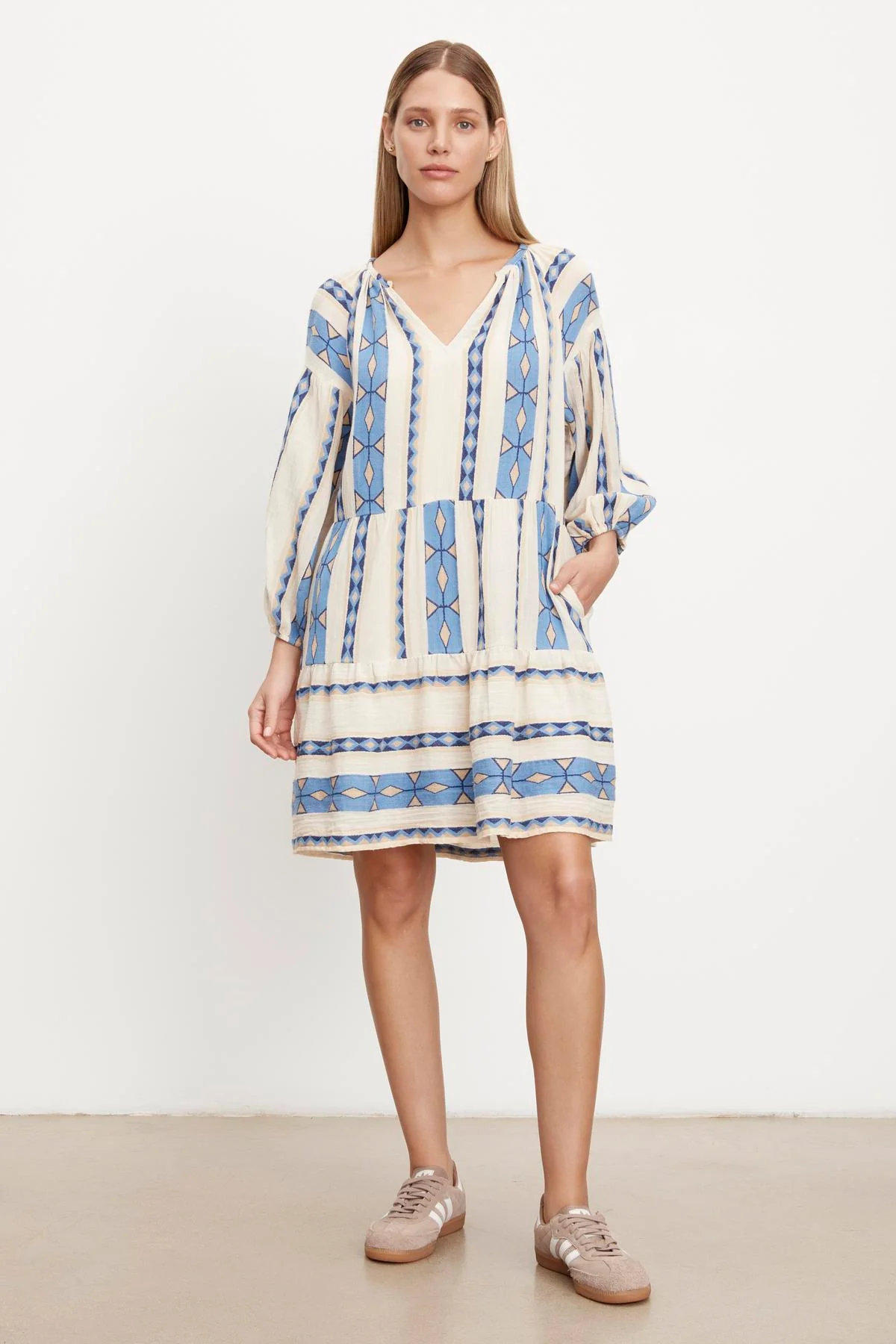 KALLY JACQUARD TIERED DRESS - Image 2