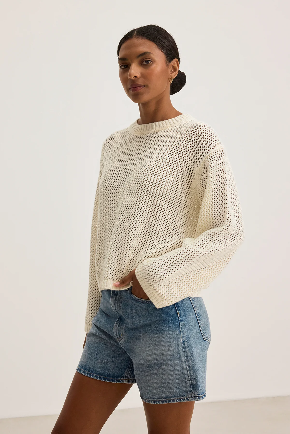 KANAN COTTON CASHMERE MESH SWEATER - Image 7