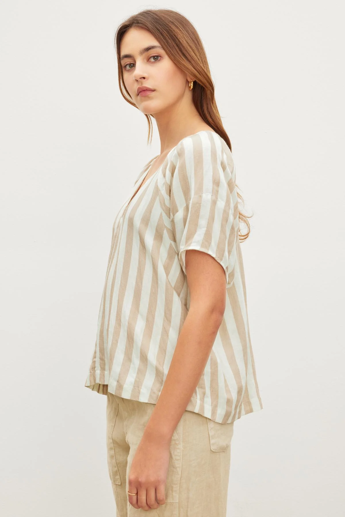 KATY STRIPED LINEN TOP - Image 2