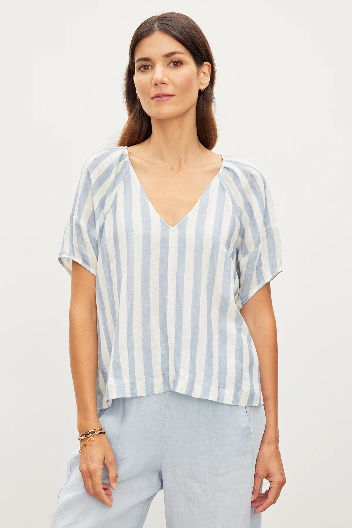 KATY STRIPED LINEN TOP - Image 4