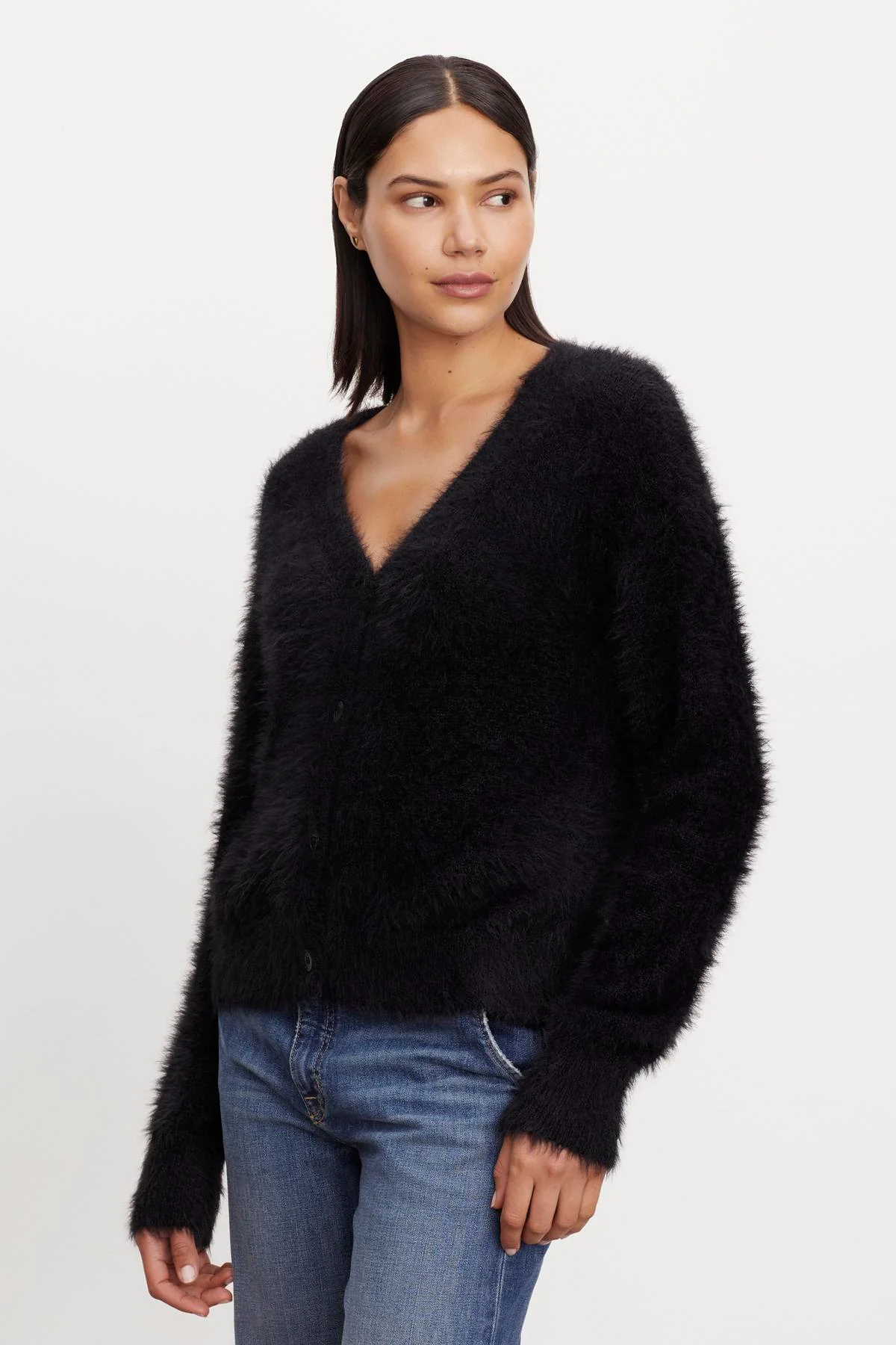 KELSEY FEATHER YARN CARDIGAN - Image 7