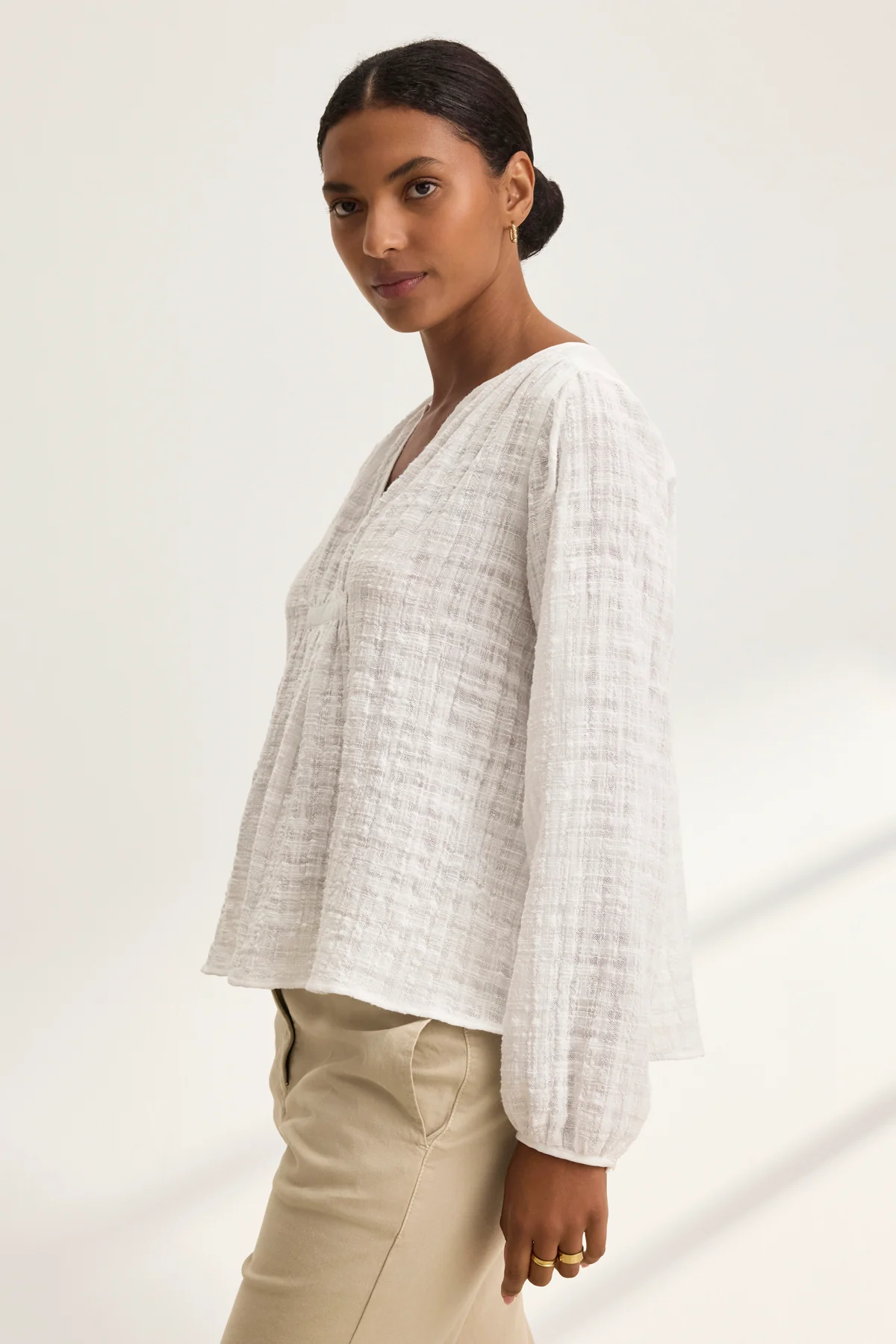 KORA TEXTURED COTTON GAUZE TOP - Image 3