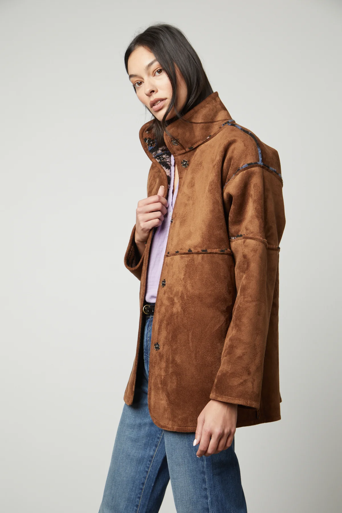 LAILA PRINTED SHERPA REVERSIBLE JACKET - Image 6