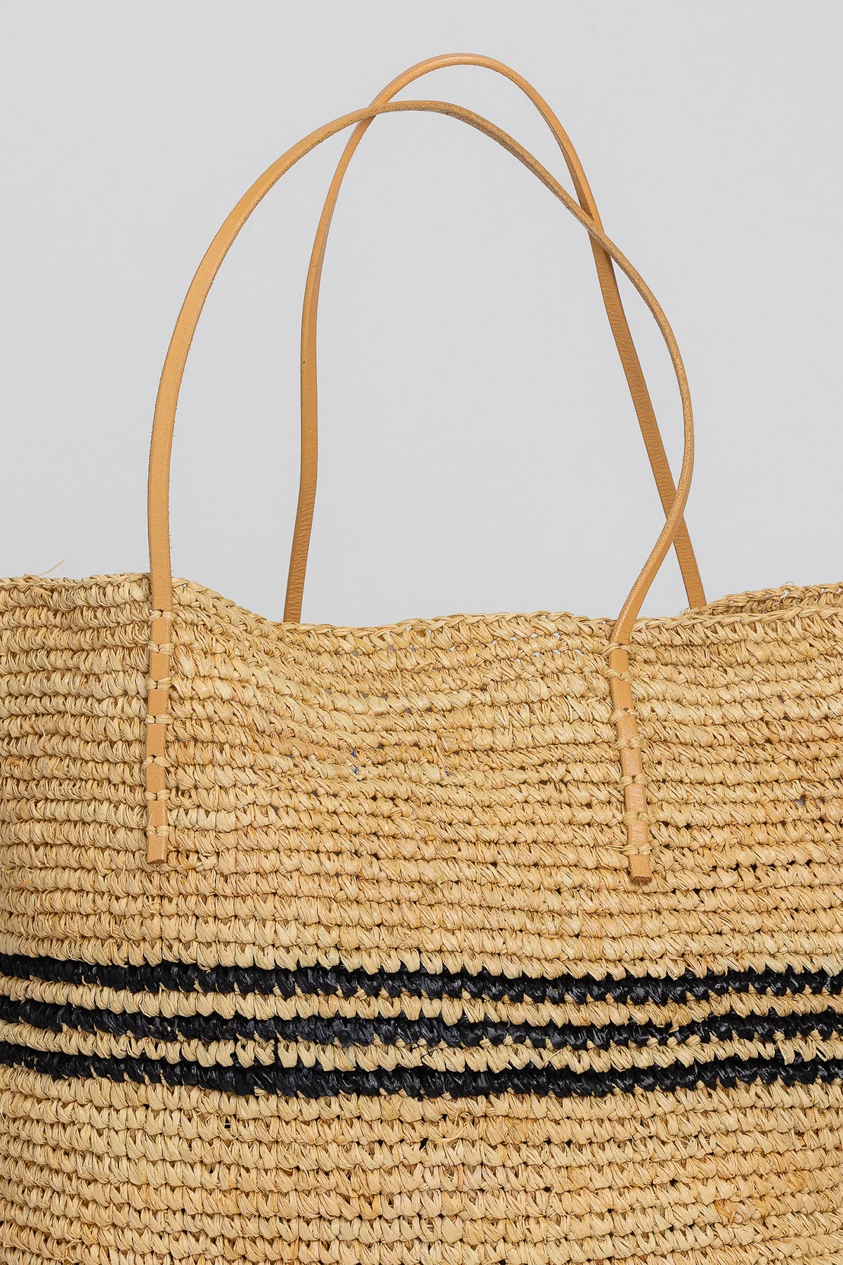 LUXE STRIPE STRAW TOTE - Image 2
