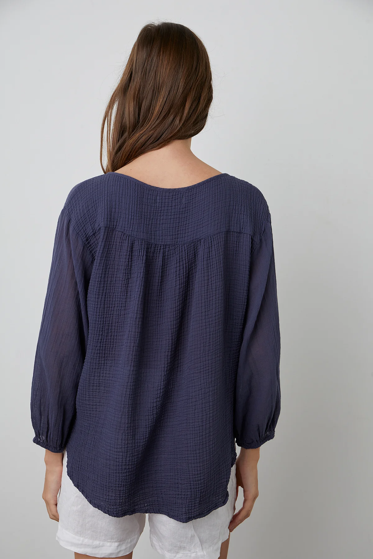 MARILYN COTTON GAUZE PEASANT BLOUSE - Image 3