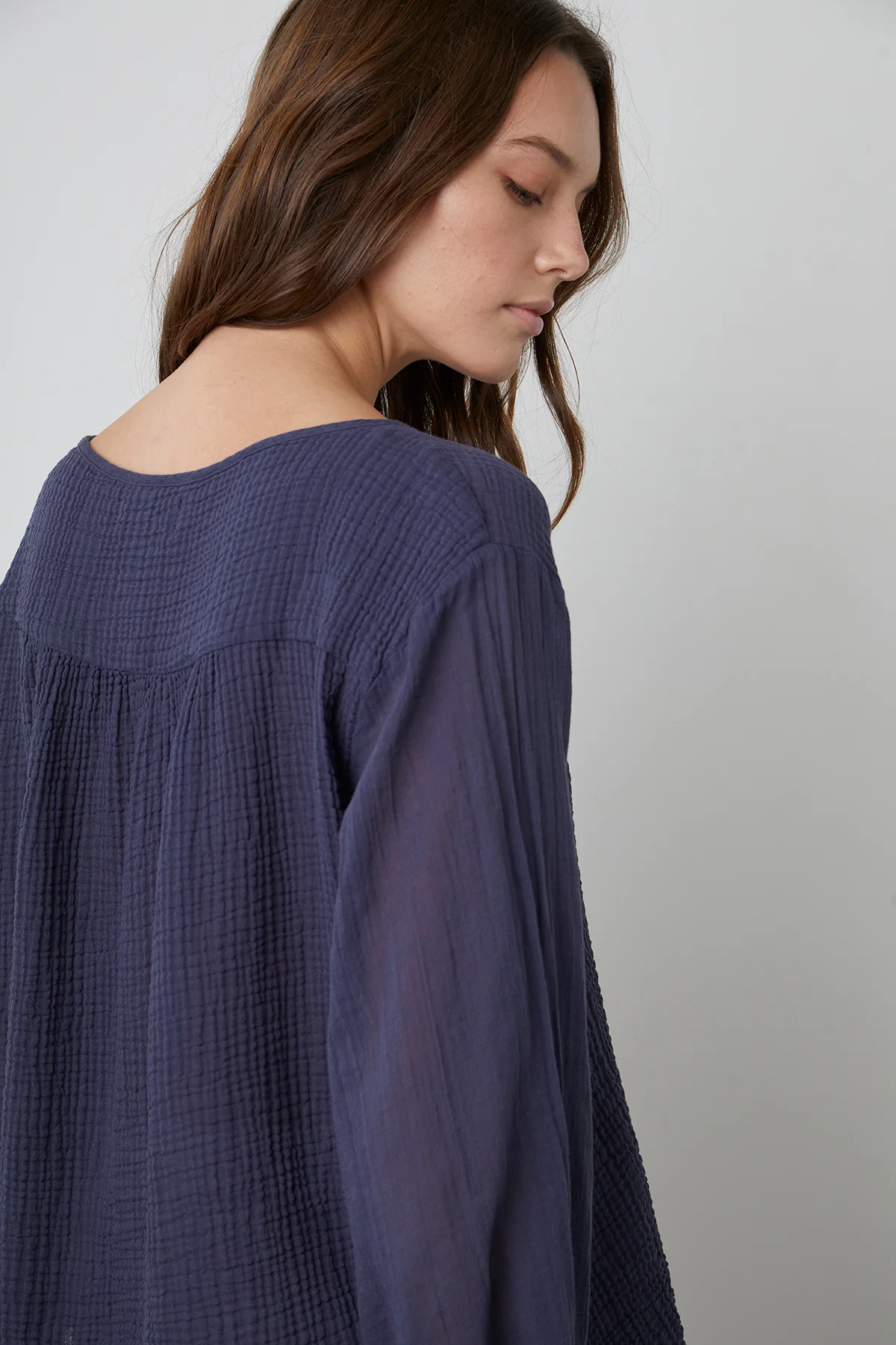 MARILYN COTTON GAUZE PEASANT BLOUSE - Image 5