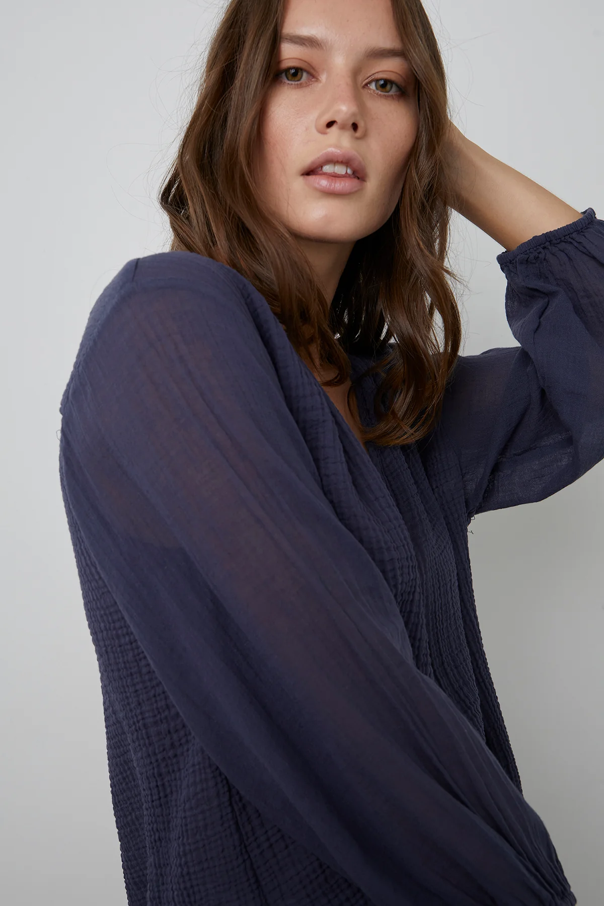MARILYN COTTON GAUZE PEASANT BLOUSE - Image 6