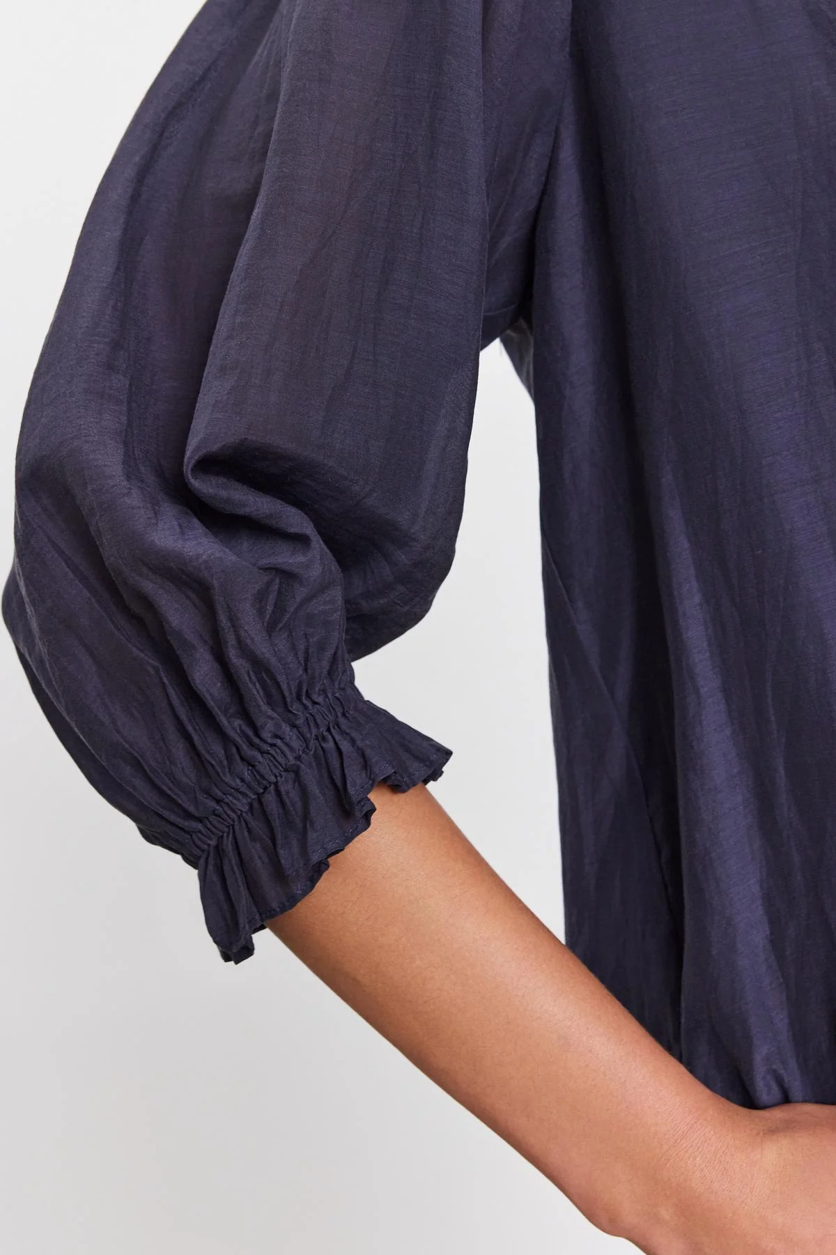MEL SILK COTTON VOILE BUTTON-UP TOP - Image 4