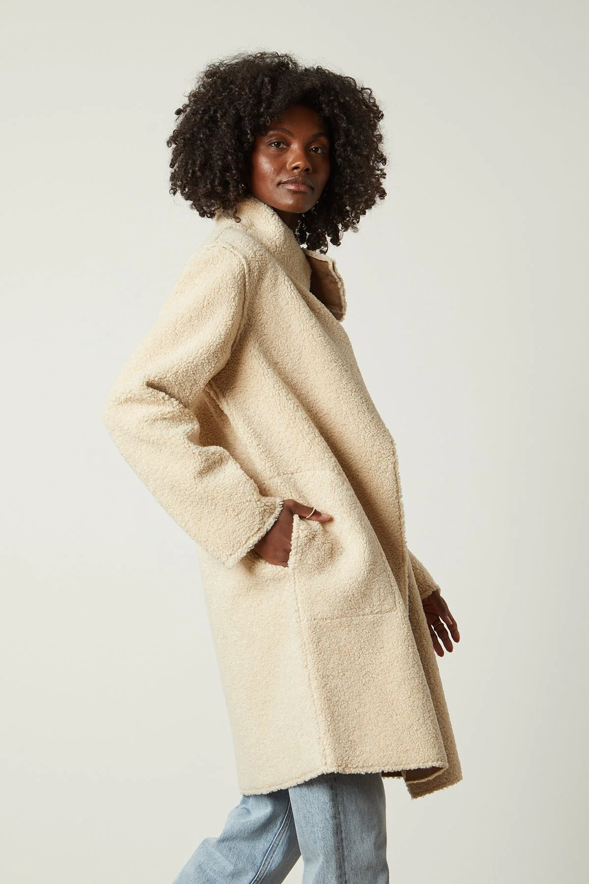 MIRABEL FAUX LUX SHERPA REVERSIBLE COAT - Image 14