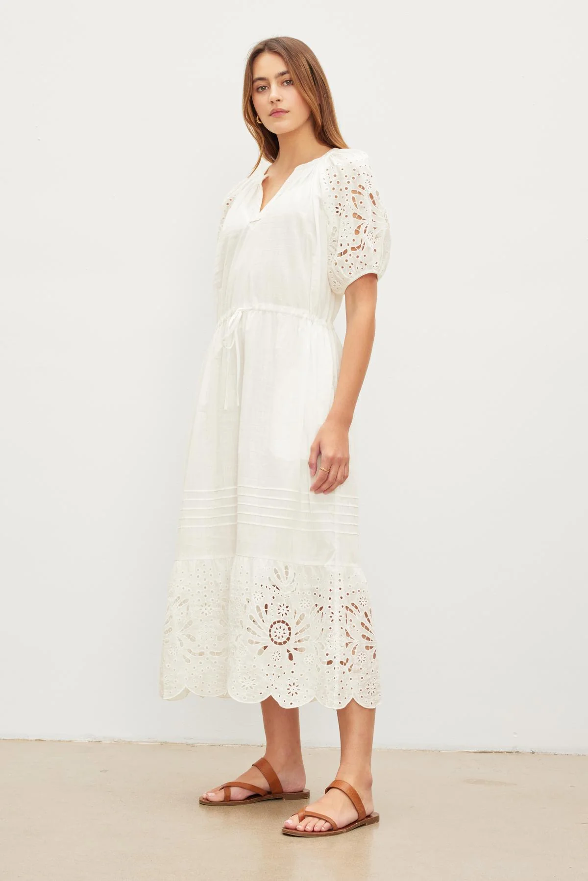 NADIA EMBROIDERED COTTON LACE DRESS - Image 3