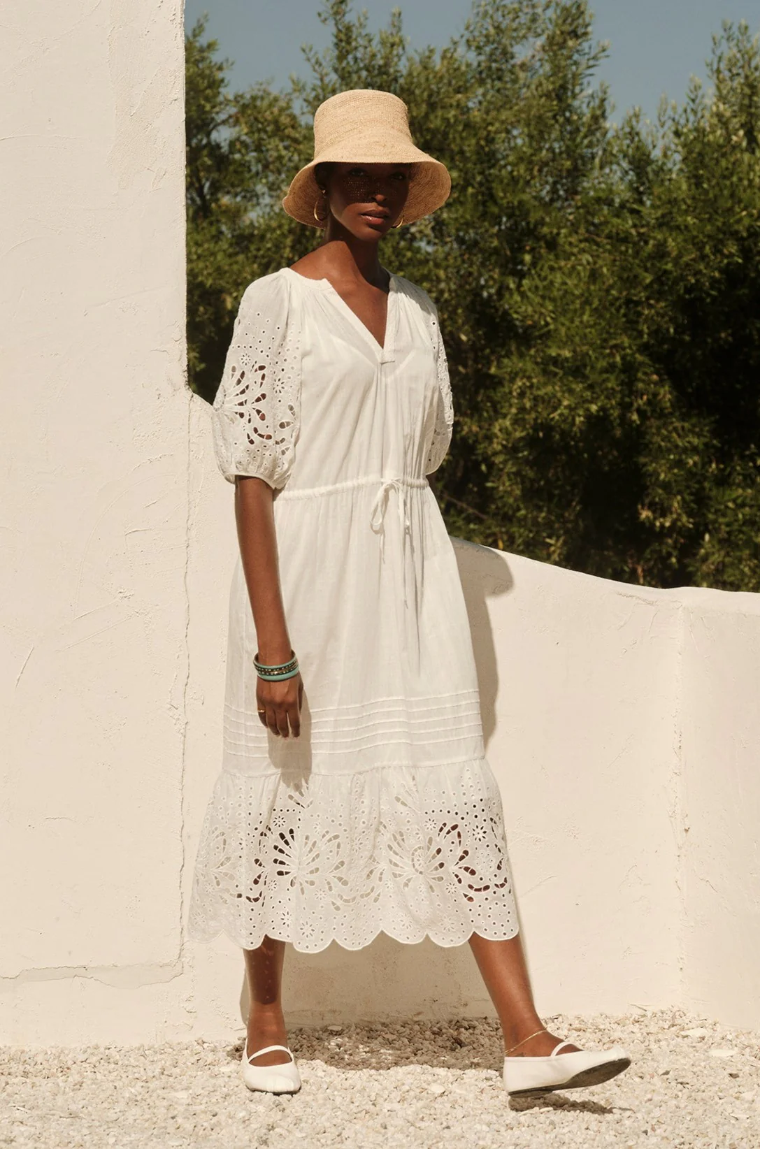 NADIA EMBROIDERED COTTON LACE DRESS - Image 5