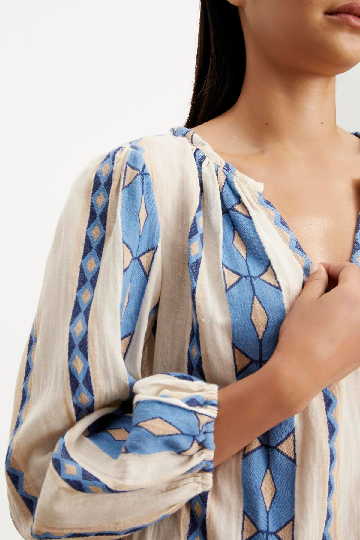 NANNI JACQUARD V-NECK BLOUSE - Image 5