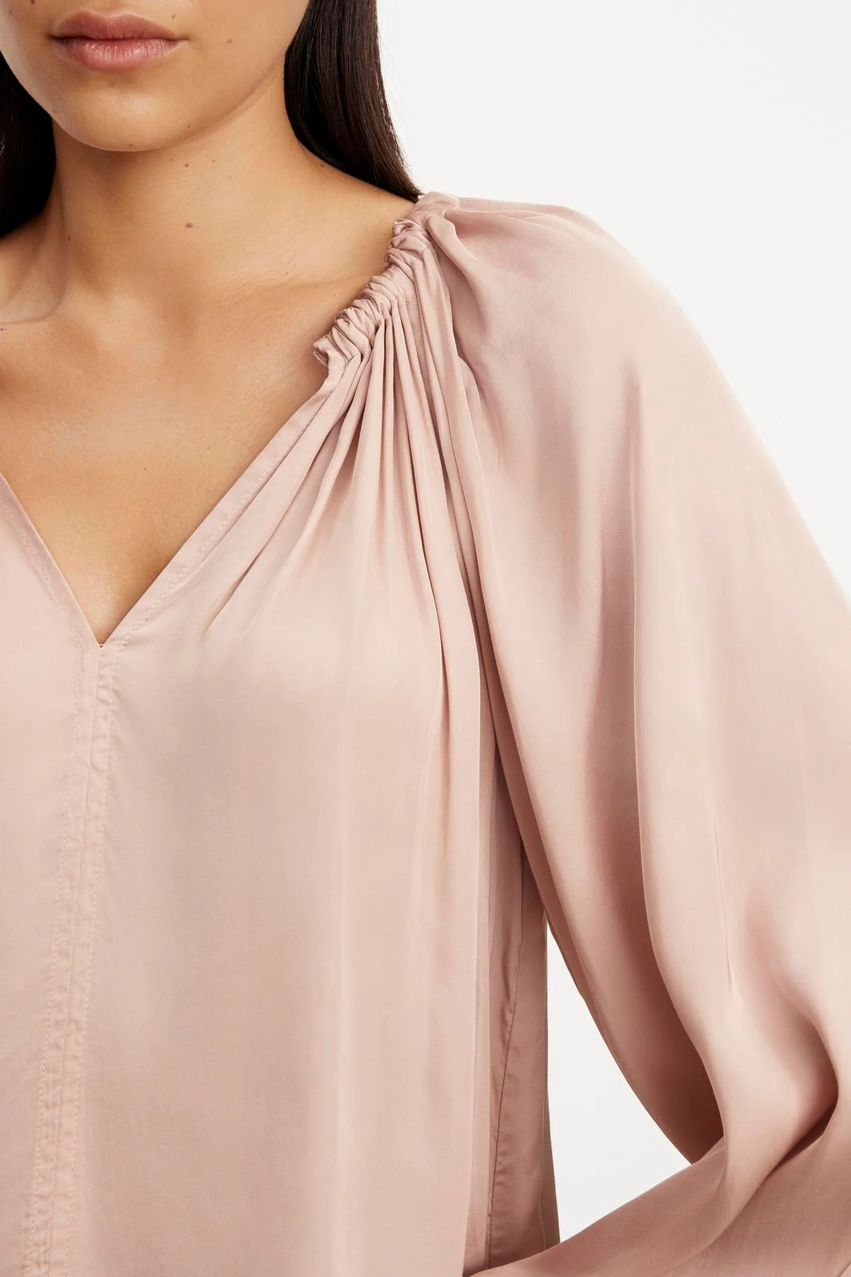 NORIA SATIN PEASANT TOP - Image 5