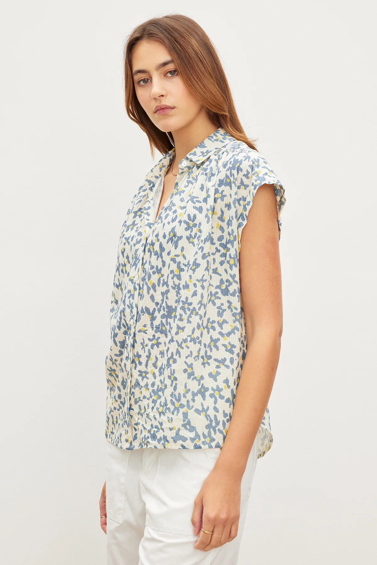 PAULETTE FLORAL BUTTON FRONT TOP - Image 4