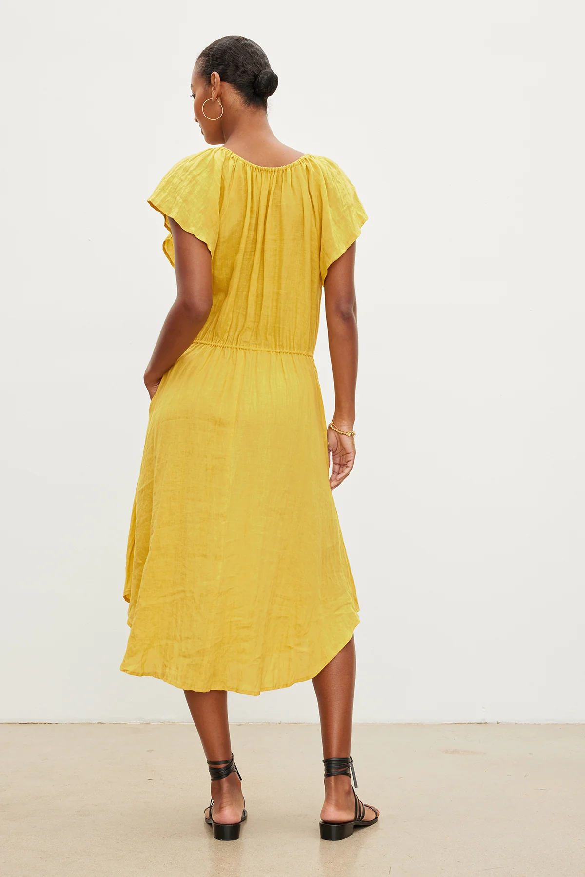 PEPPER LINEN V-NECK DRESS - Image 4