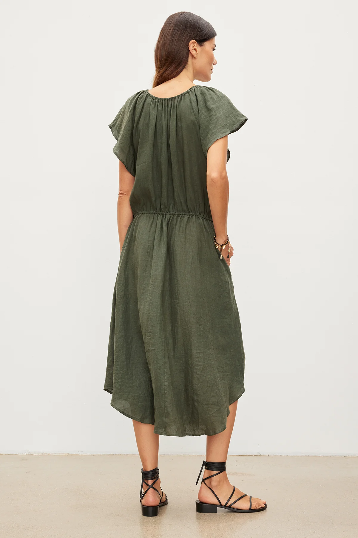 PEPPER LINEN V-NECK DRESS - Image 9