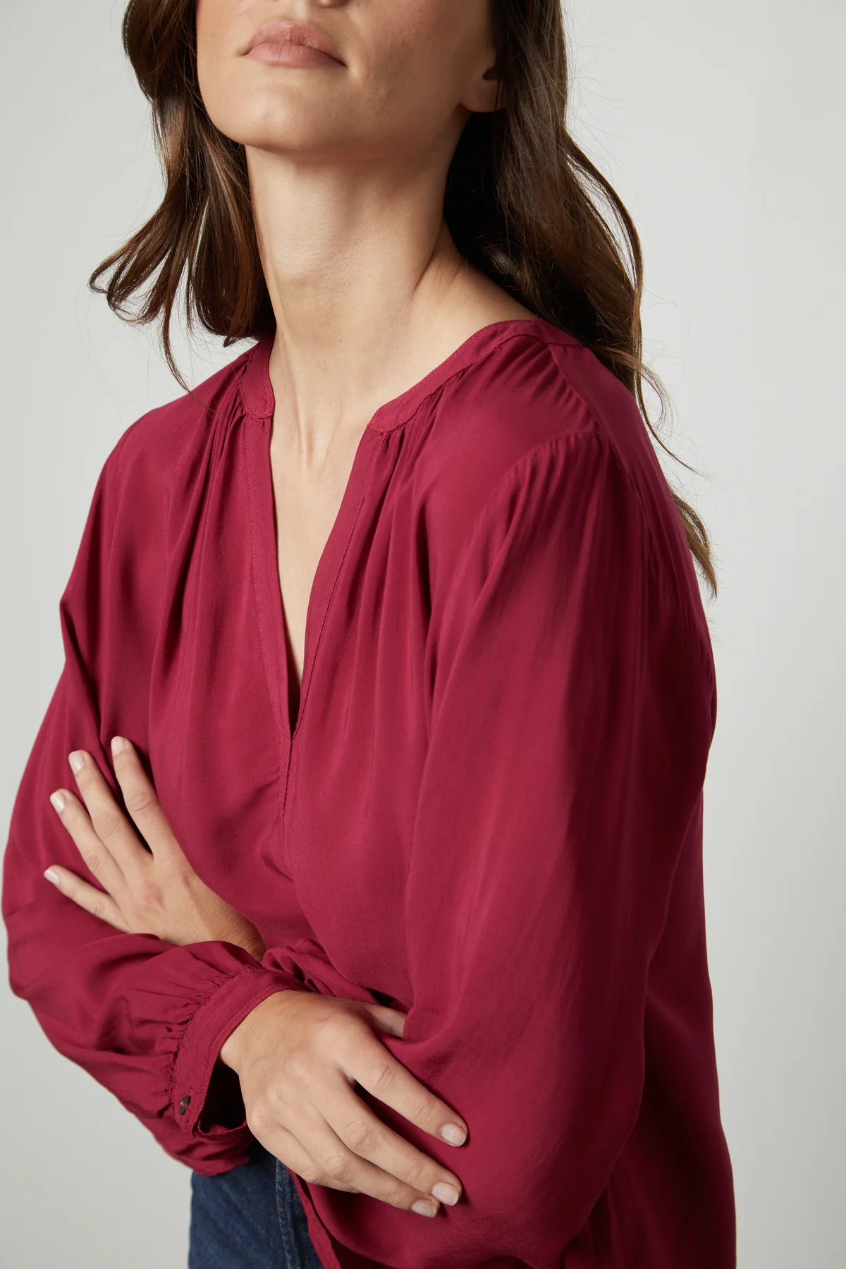 POSIE SPLIT NECK BLOUSE - Image 2