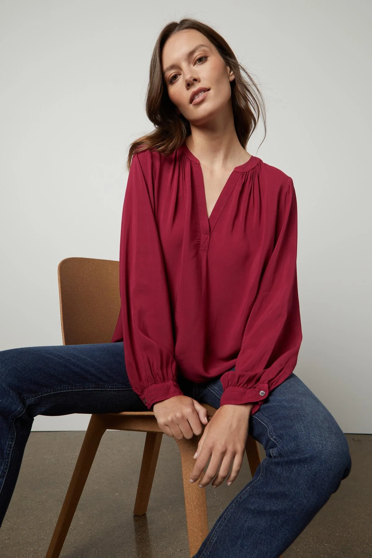 POSIE SPLIT NECK BLOUSE - Image 4