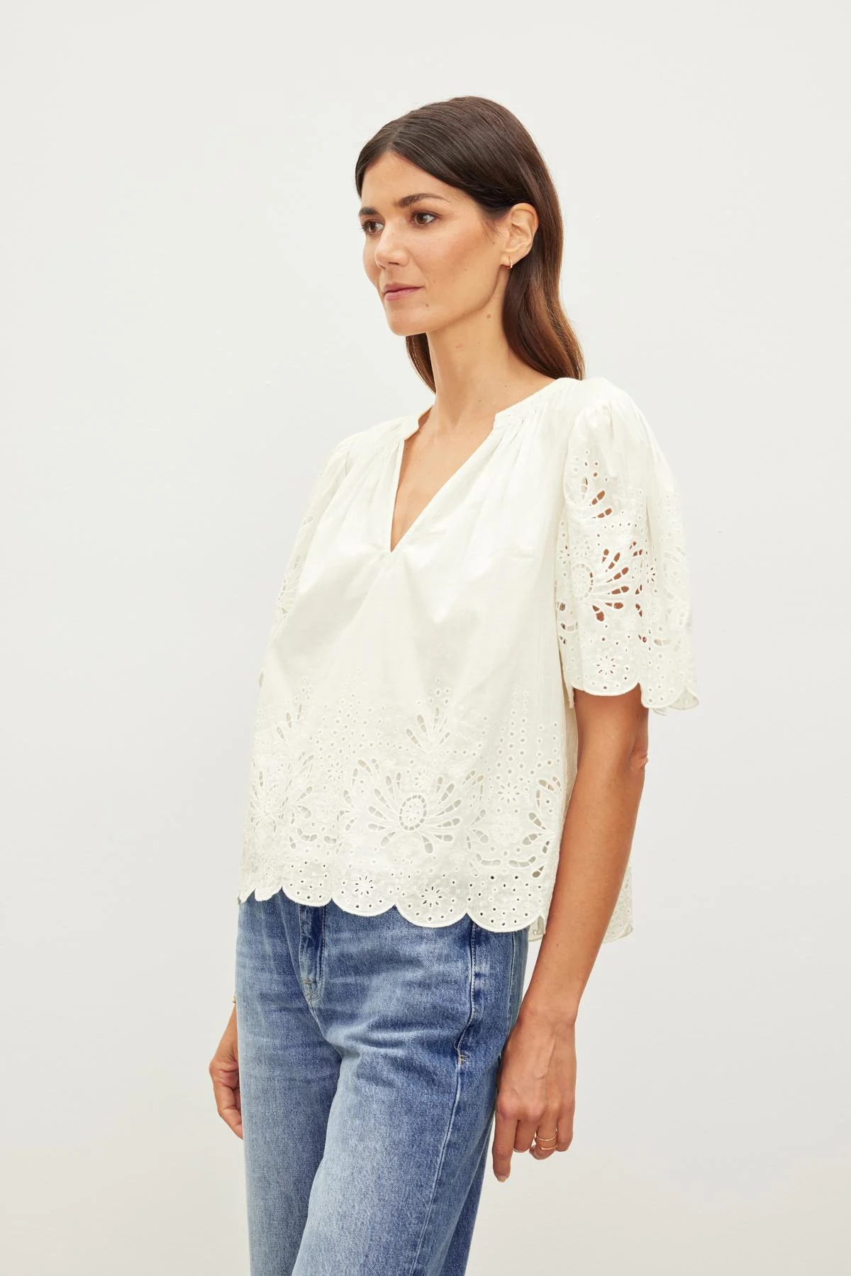 RAZI EMBROIDERED COTTON LACE TOP - Image 3