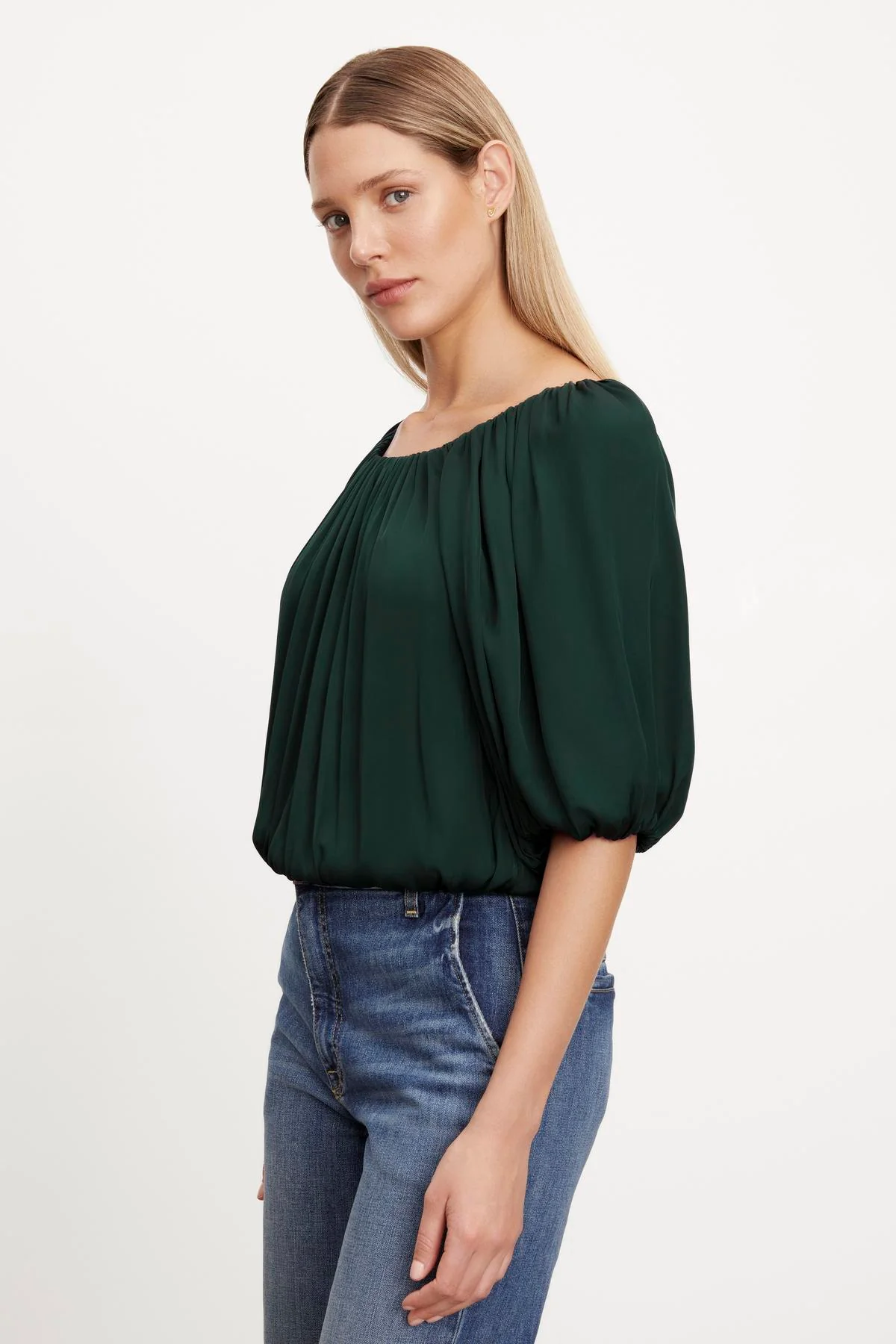 TAMI SATIN PUFF SLEEVE TOP - Image 3