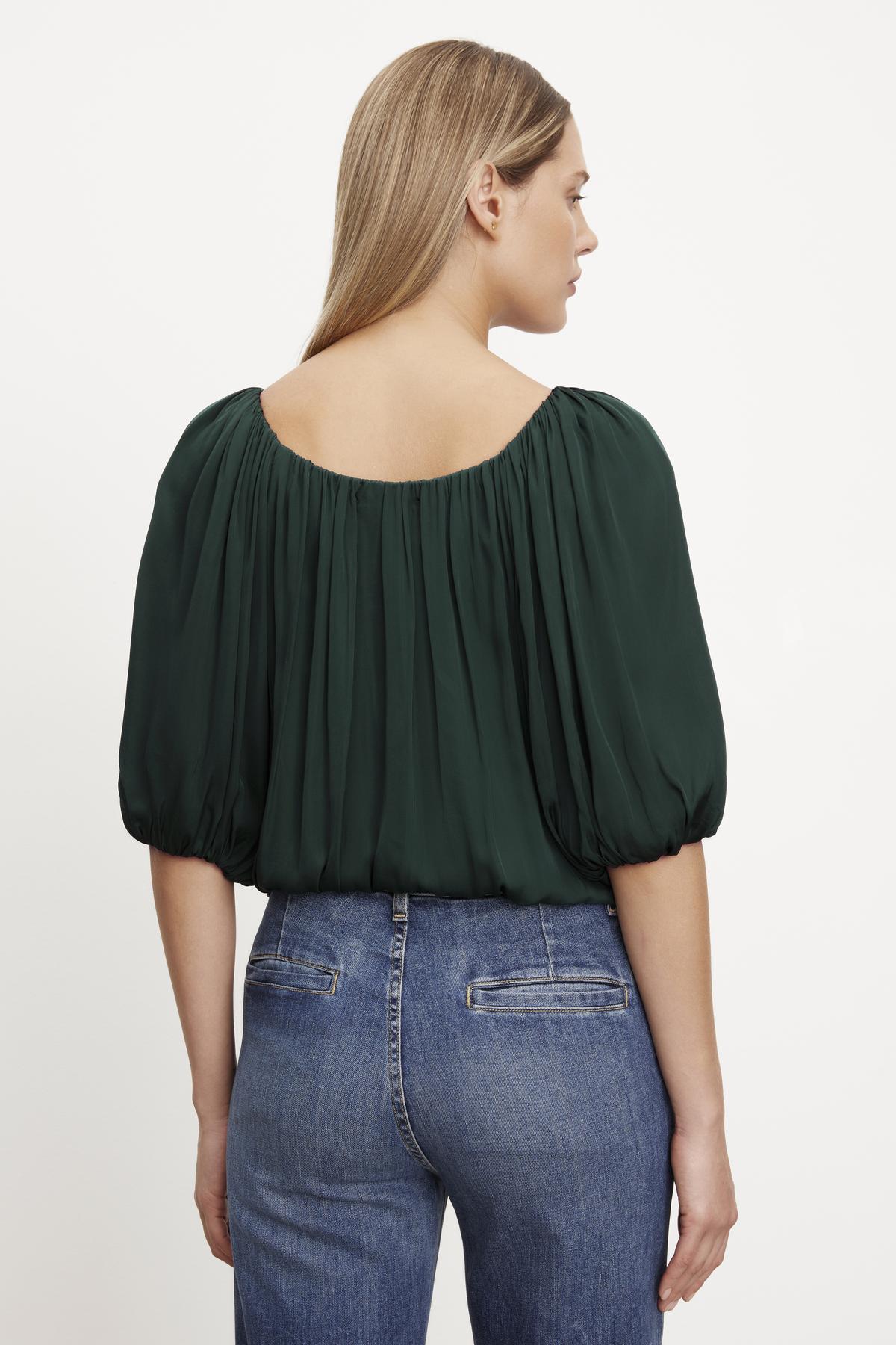 TAMI SATIN PUFF SLEEVE TOP - Image 4
