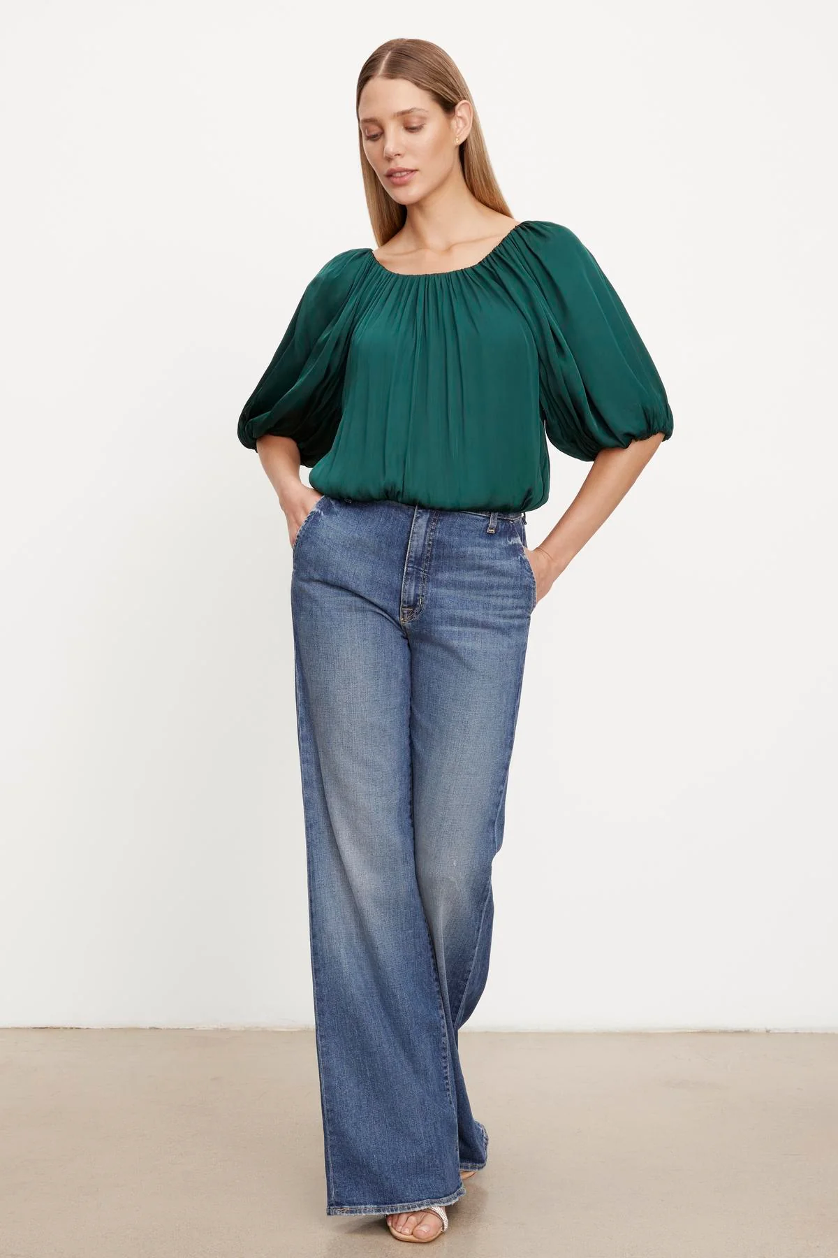 TAMI SATIN PUFF SLEEVE TOP - Image 5