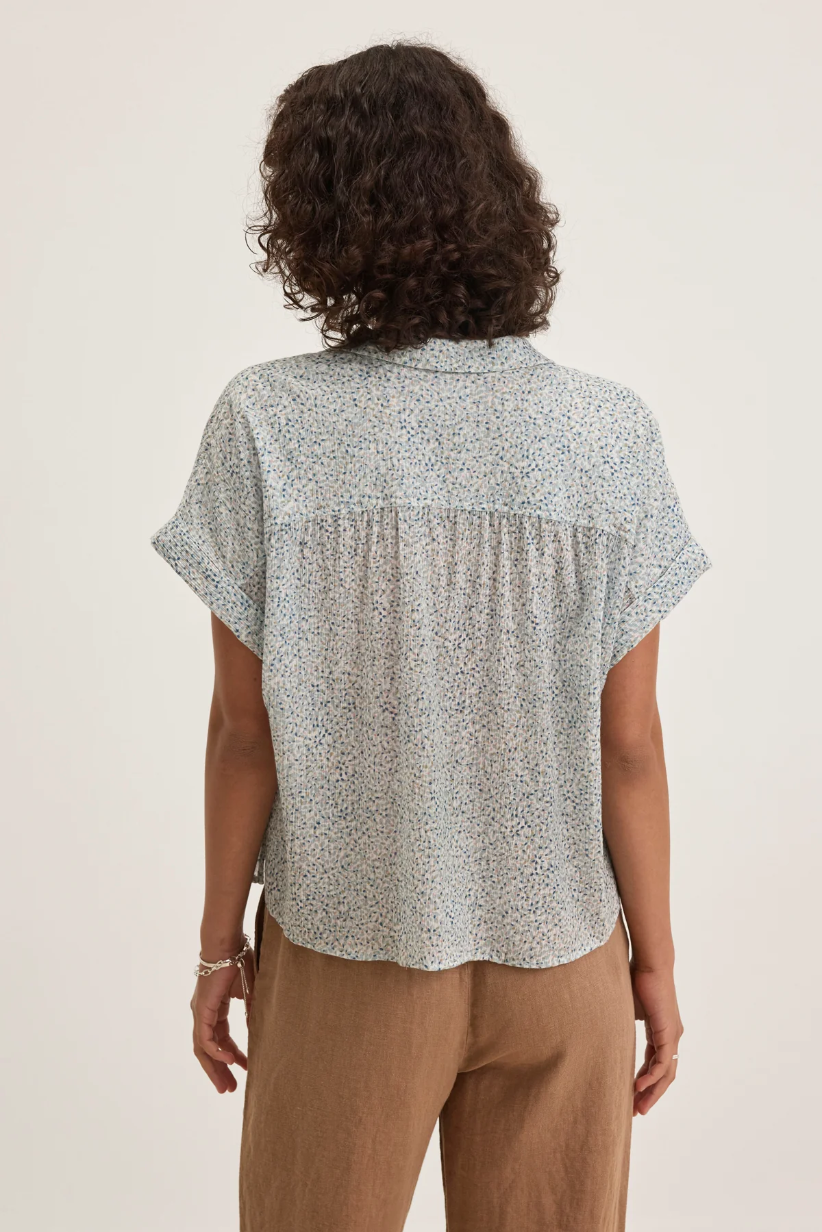 TIGE PRINTED CRINKLE COTTON GAUZE TOP - Image 3