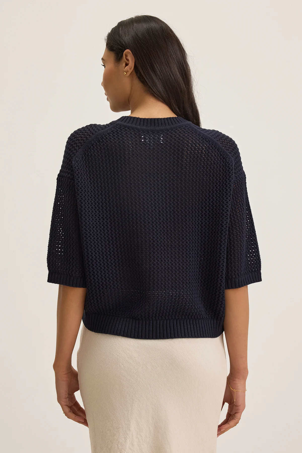 VIENNA COTTON CASHMERE MESH SWEATER - Image 3